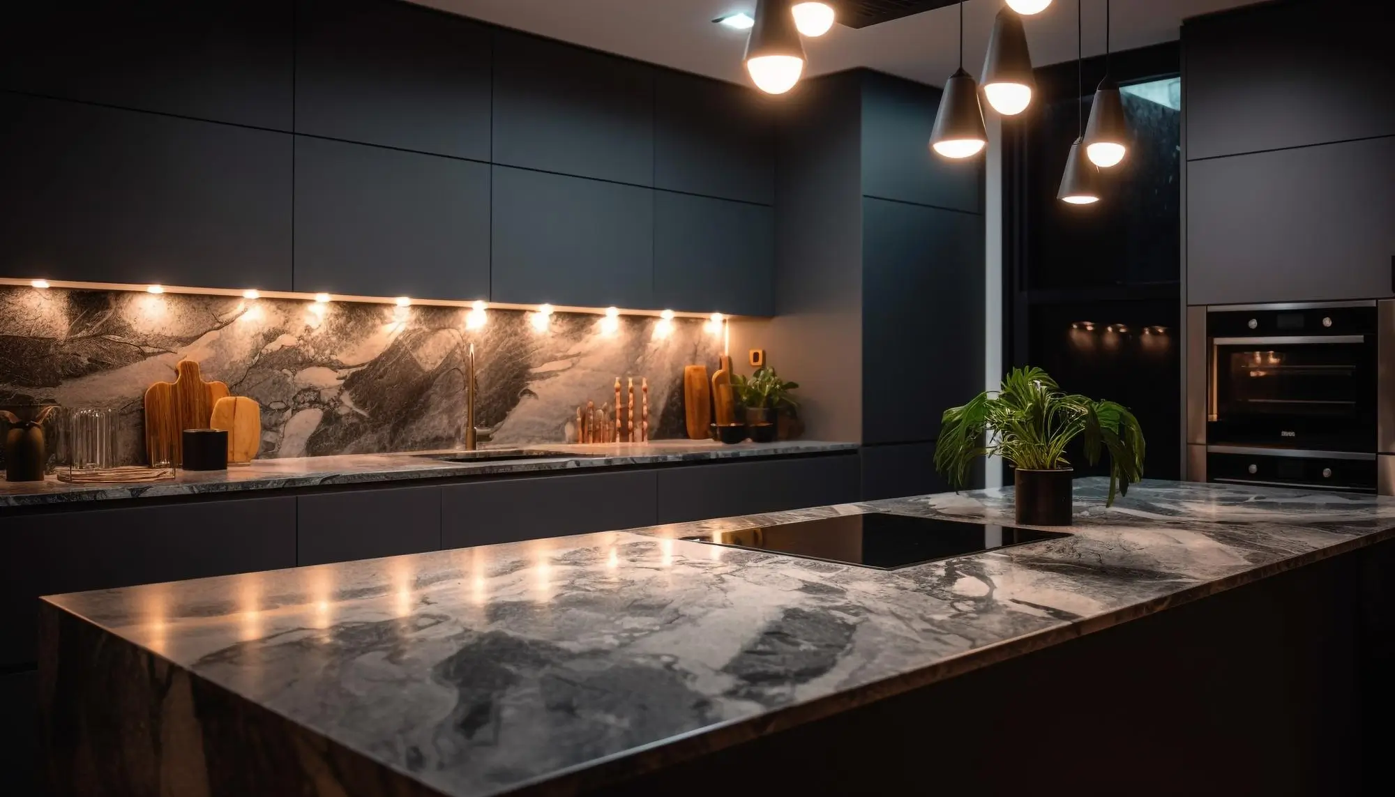 Nero Marquina Siyah Porselen Tezgah